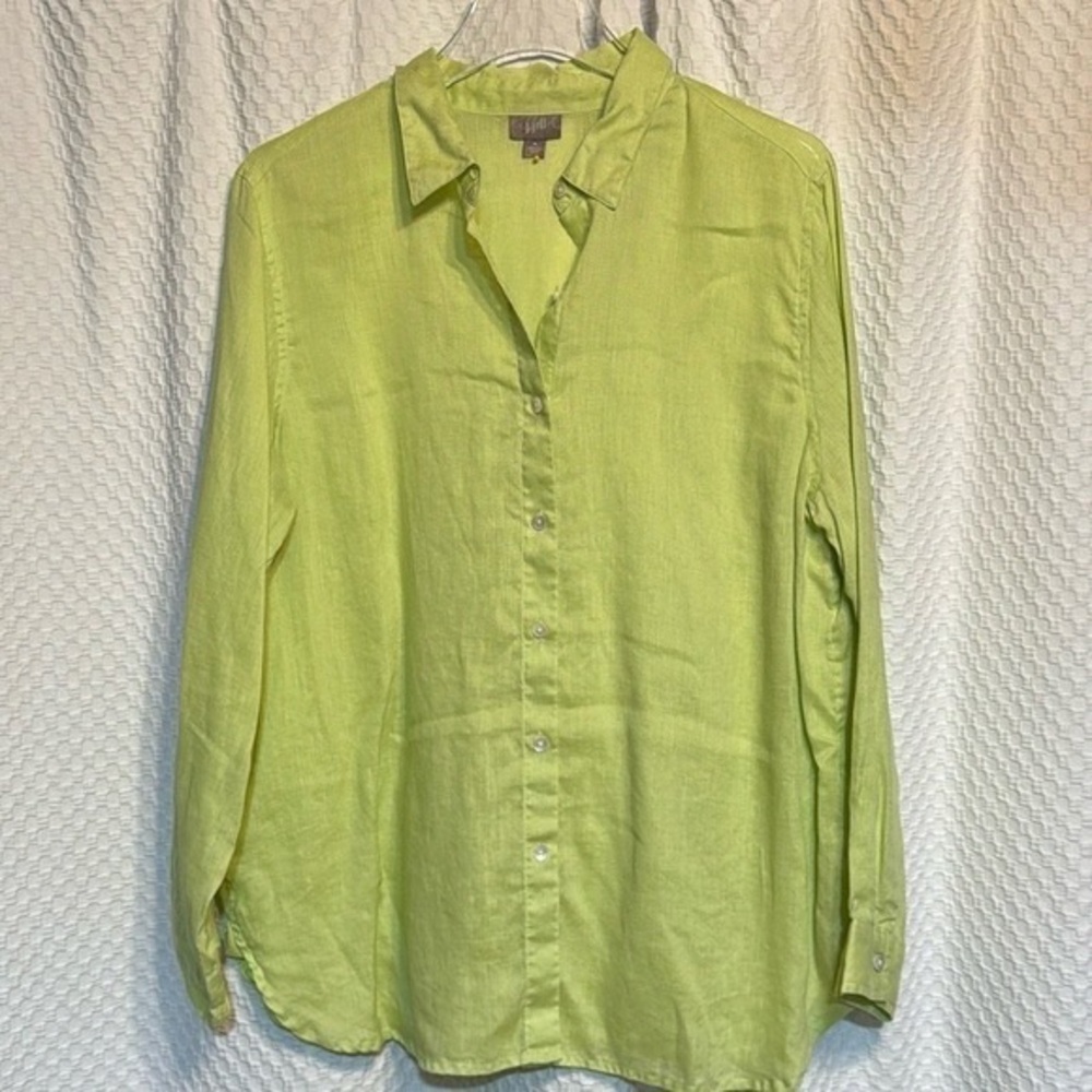 J. Jill Light Green Collared Shirt